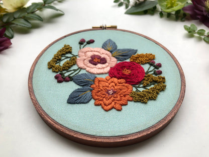 Hand Embroidery Kit - Charlotte in Mint