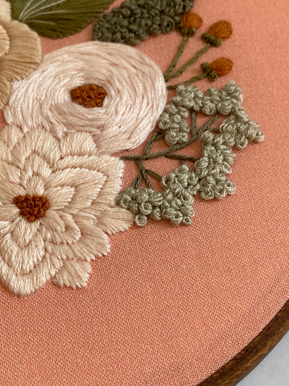 Hand Embroidery Kit - Charlotte in Peach