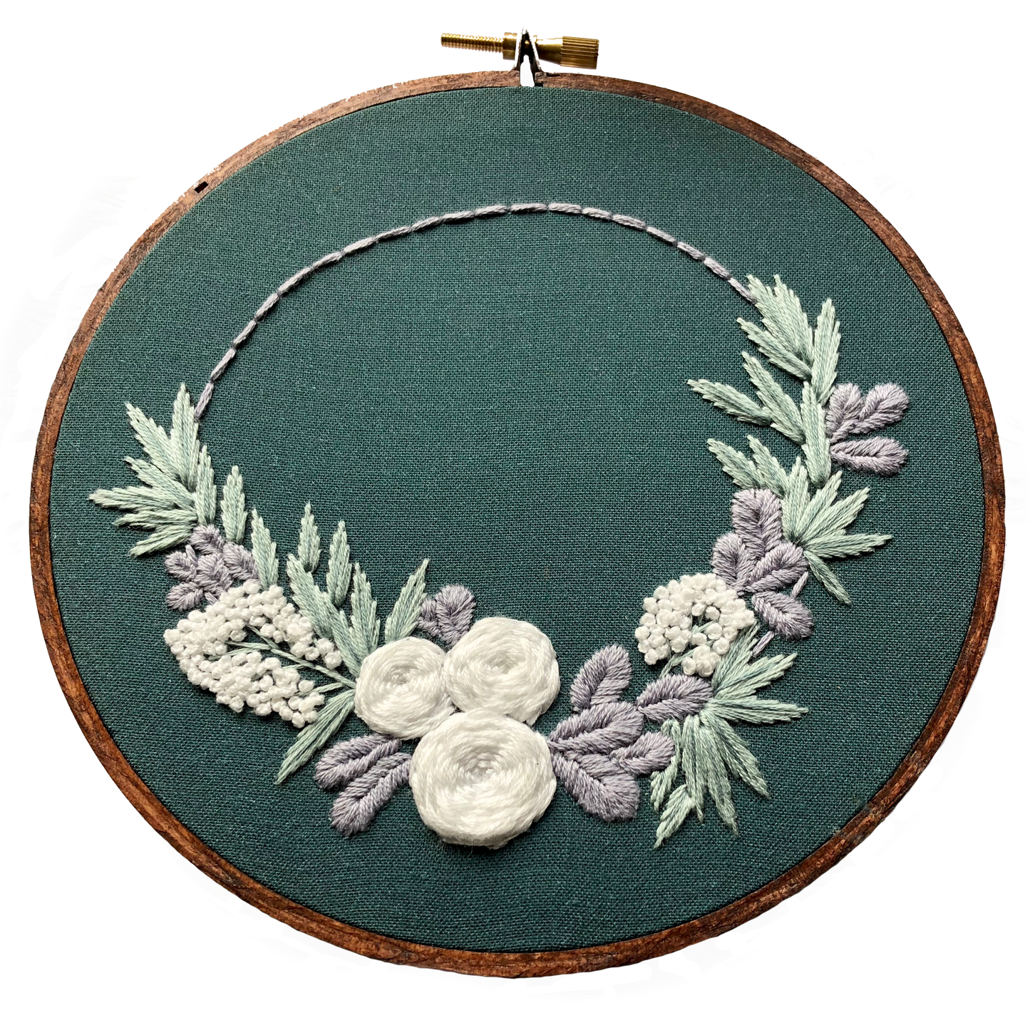 Hand Embroidery Kit - Hayden in Dark Green