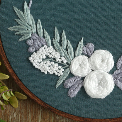Hand Embroidery Kit - Hayden in Dark Green
