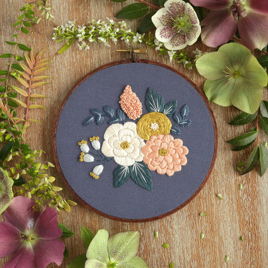 Hand Embroidery Kit - Hannah Rose in Navy
