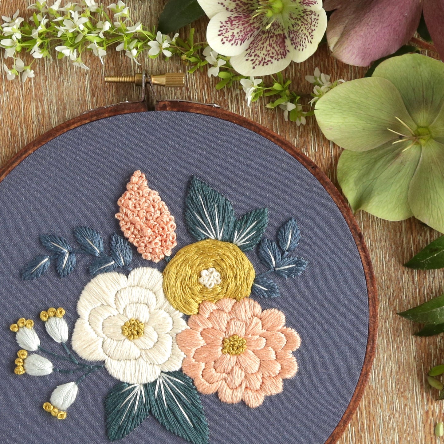 Hand Embroidery Kit - Hannah Rose in Navy