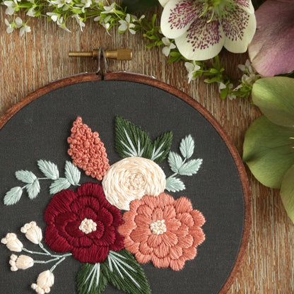 Hand Embroidery Kit - Hannah Rose in Black