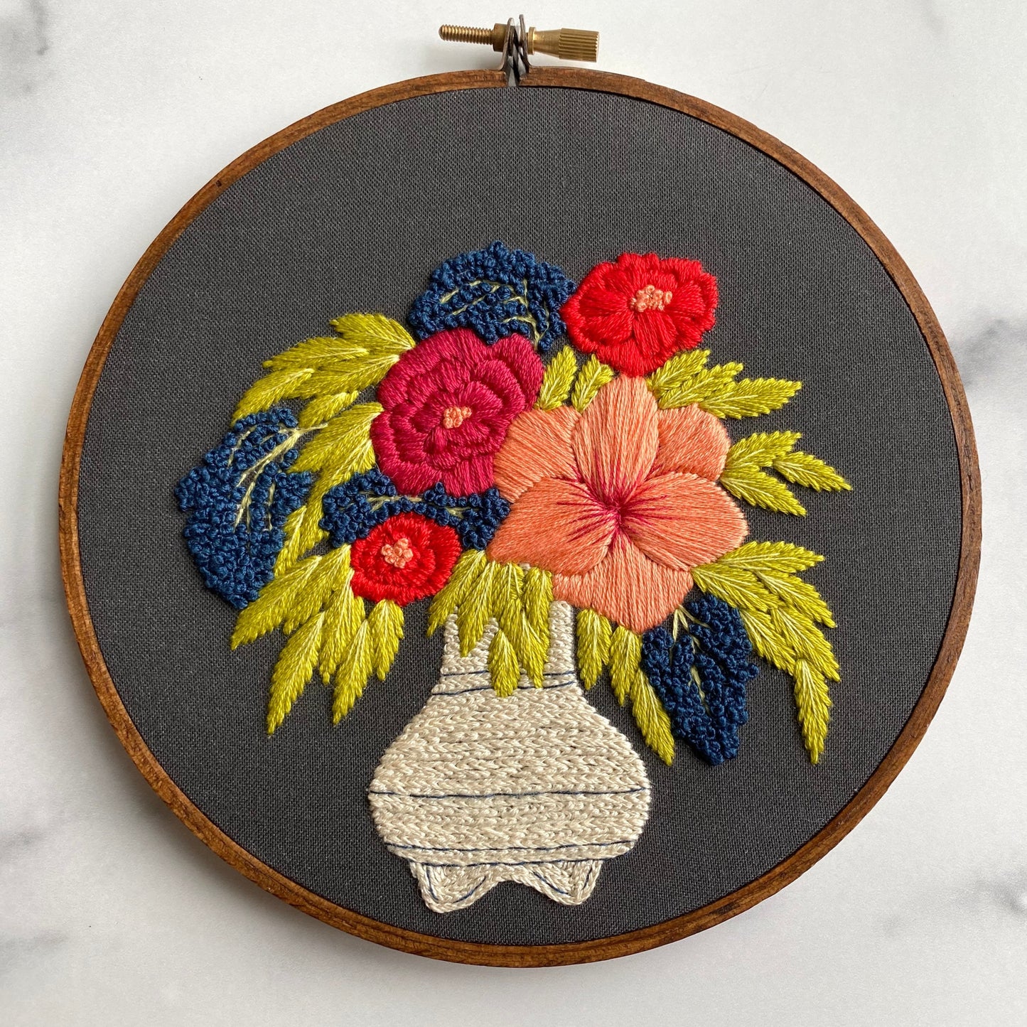 Hand Embroidery Kit - Vase of Flowers