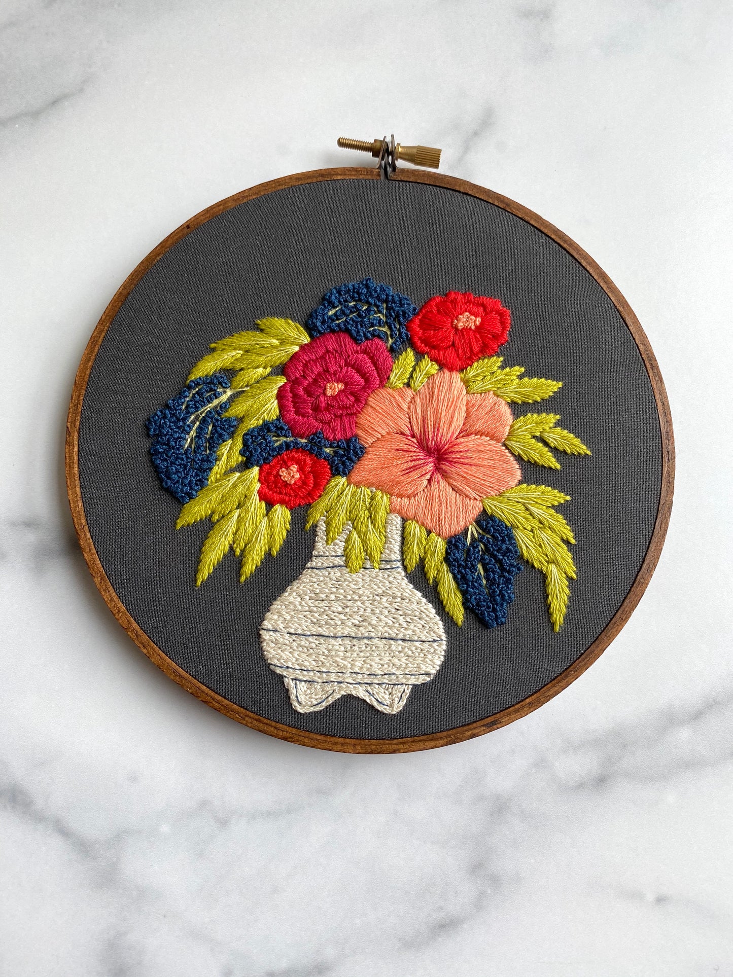 Hand Embroidery Kit - Vase of Flowers