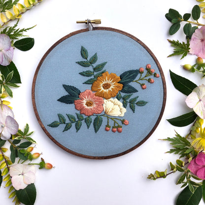Hand Embroidery Kit - Madelyn In Blue