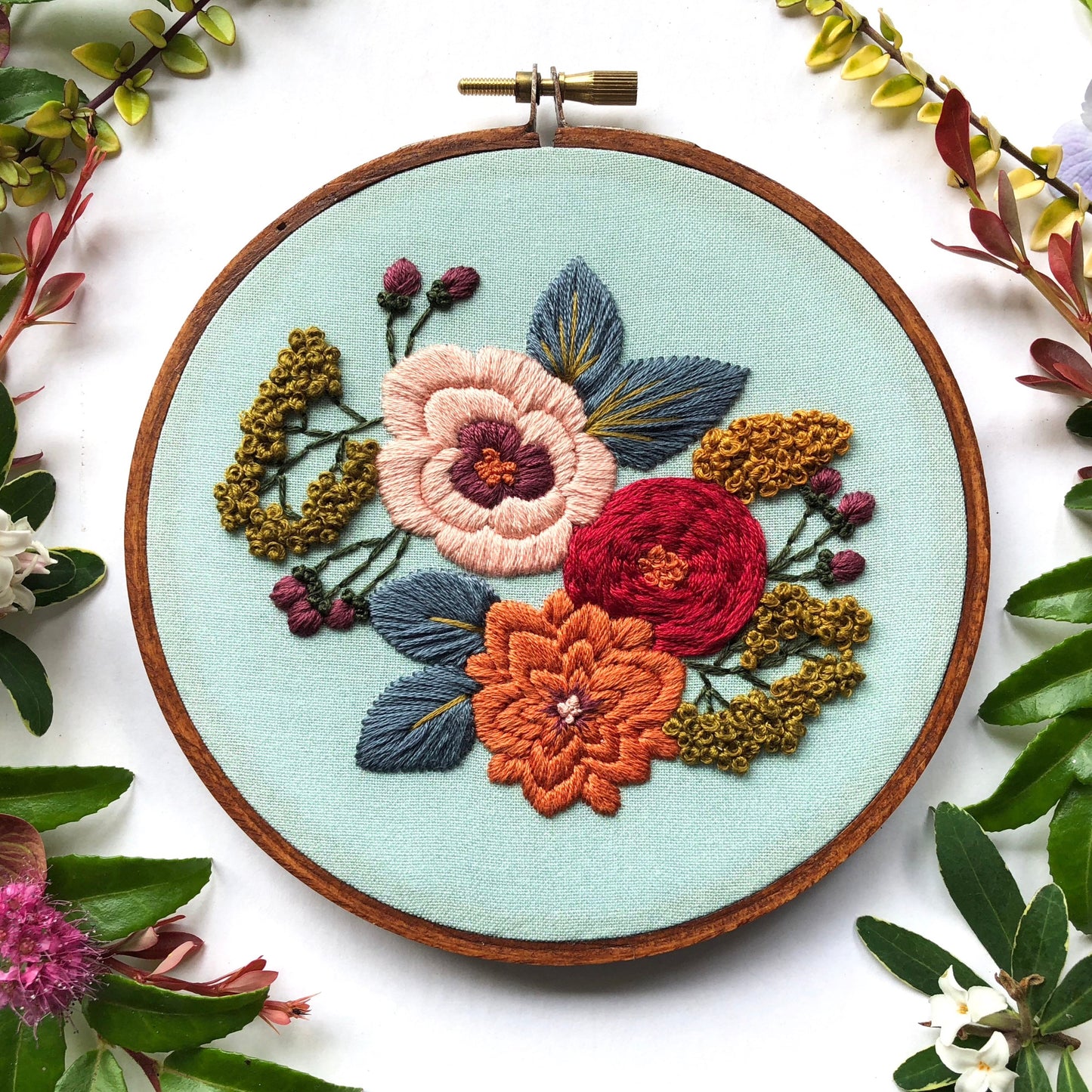 Hand Embroidery Kit - Charlotte in Mint