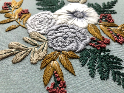 Hand Embroidery Kit - Violette Olive in Sage