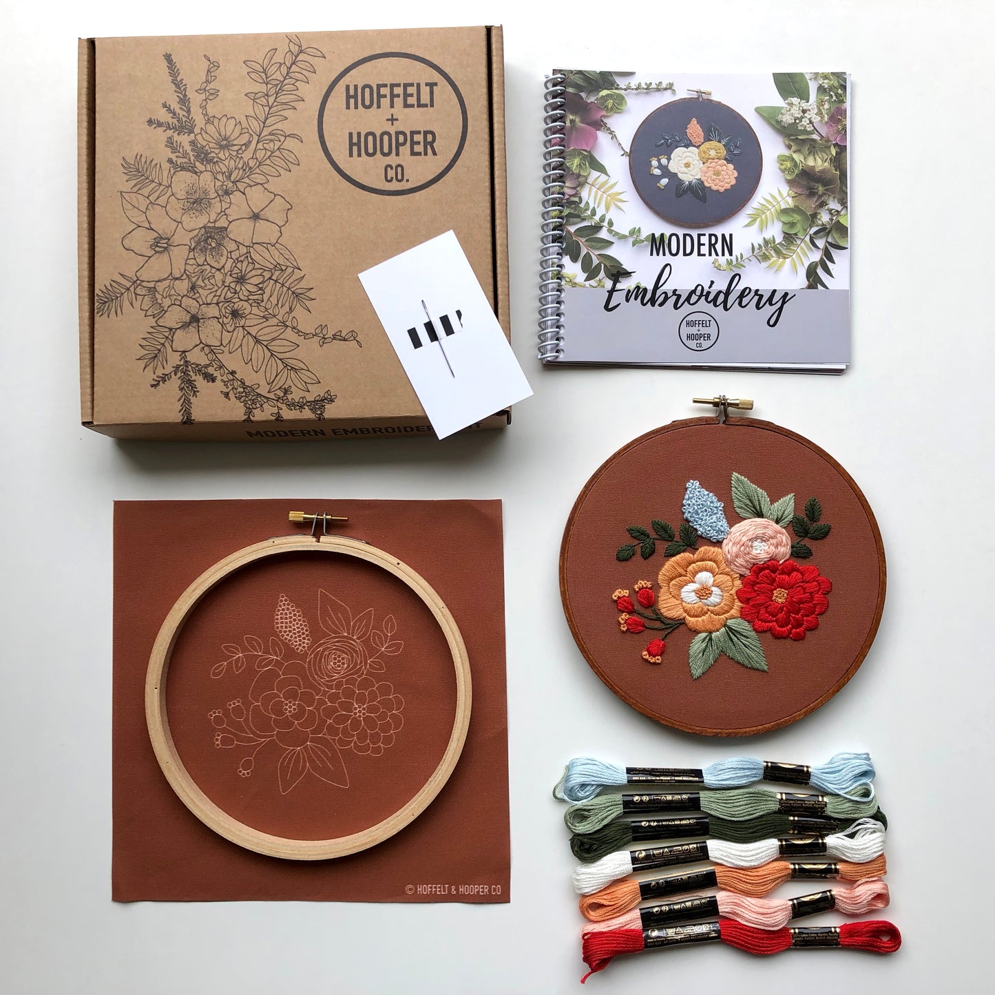 Hand Embroidery Kit - Hannah Rose in Rust