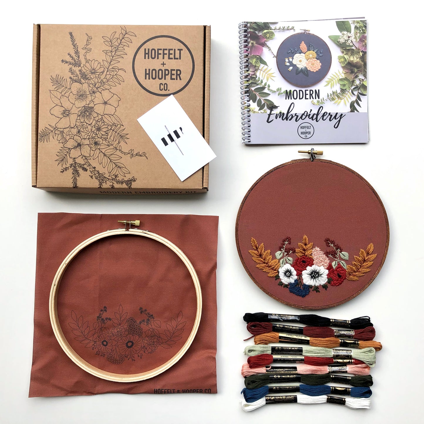 Hand Embroidery Kit - Hollis in Rust