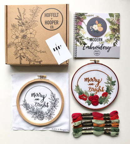 Hand Embroidery Kit - Hayden in White