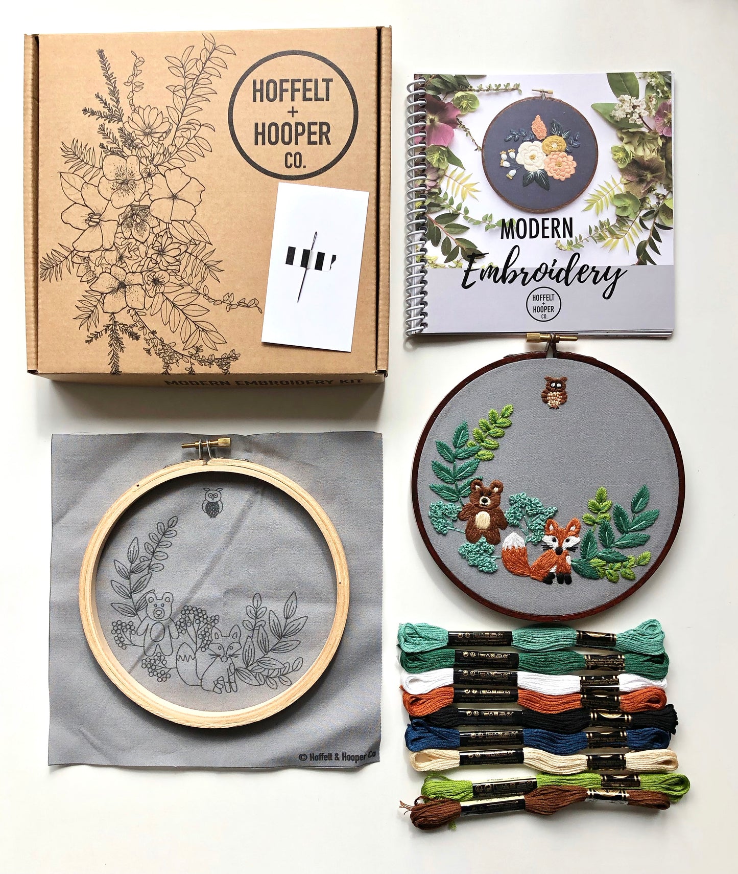 Hand Embroidery Kit - Wilderness Mates in Gray