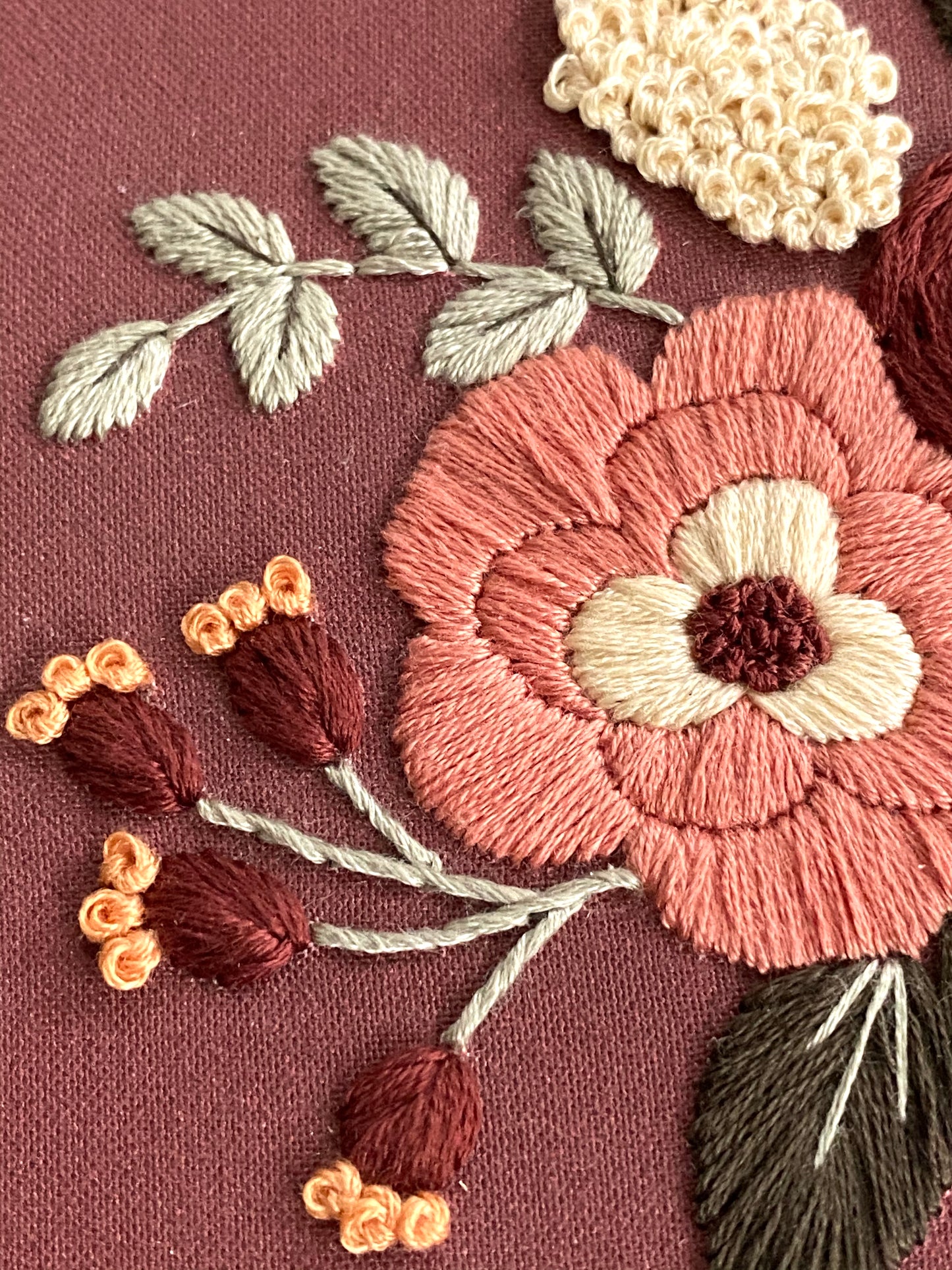 Hand Embroidery Kit - Hannah Rose in Bordeaux