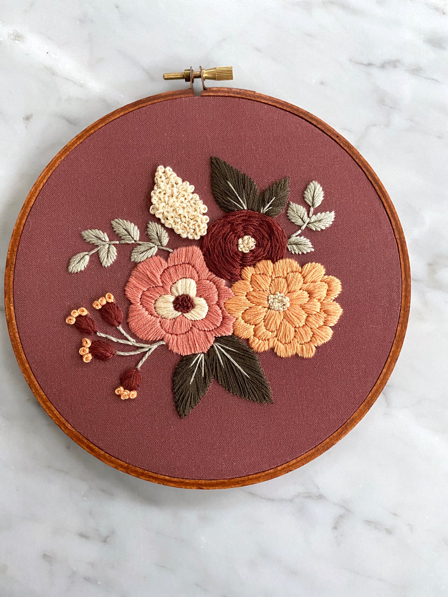 Hand Embroidery Kit - Hannah Rose in Bordeaux