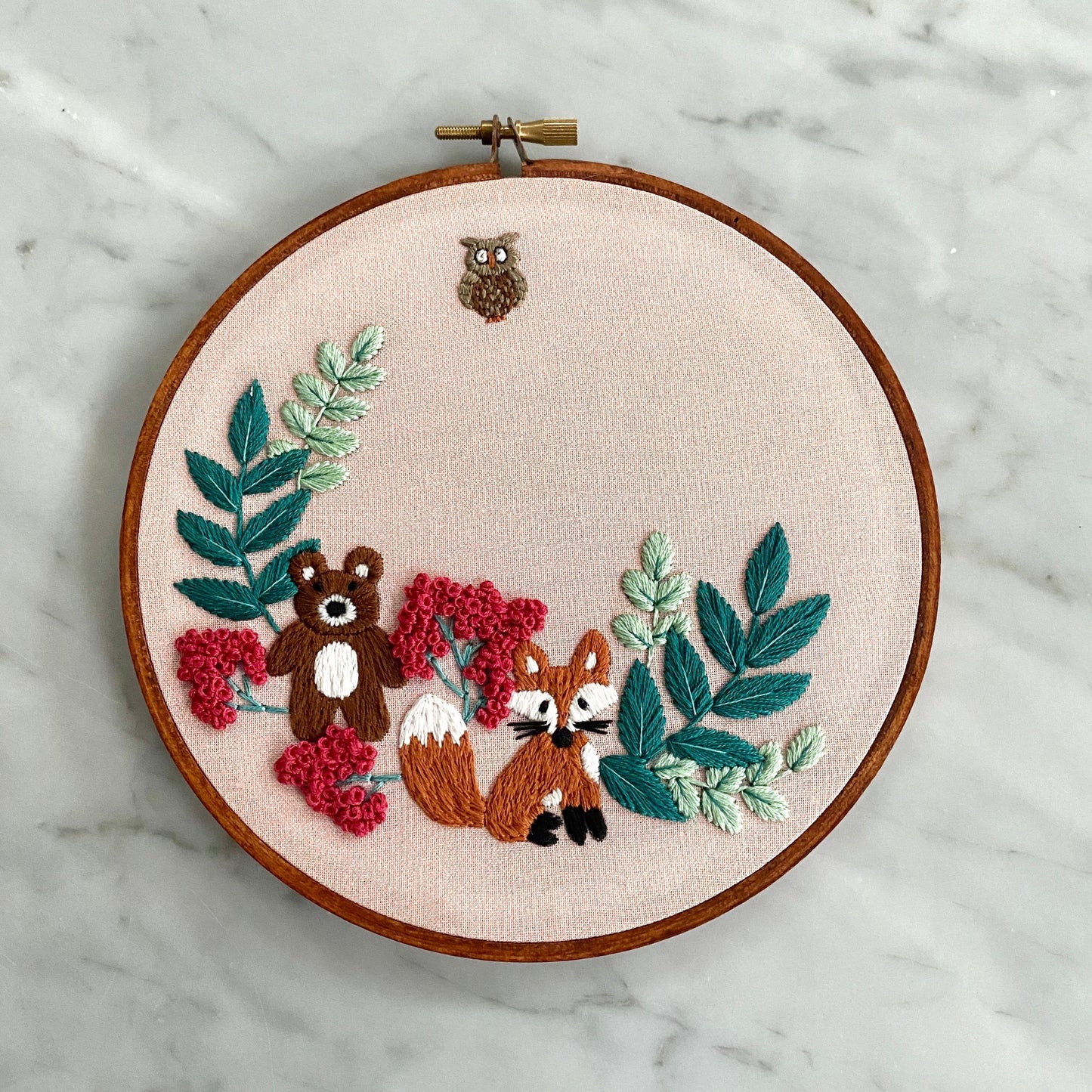 Hand Embroidery Kit - Wilderness Mates in Pink