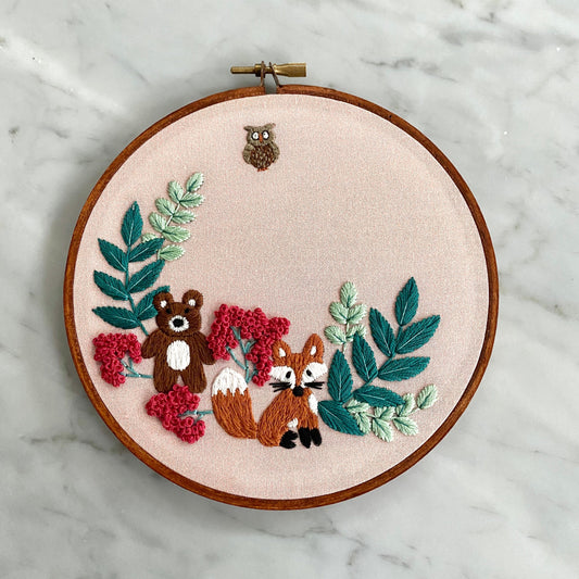 Hand Embroidery Kit - Wilderness Mates in Pink