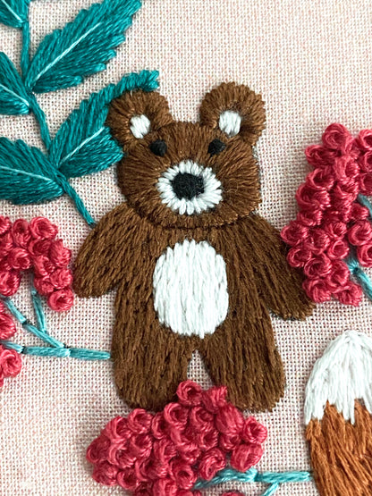 Hand Embroidery Kit - Wilderness Mates in Pink