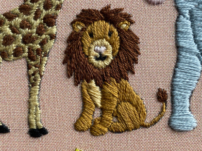 Hand Embroidery Kit - Jungle Pals in Peach