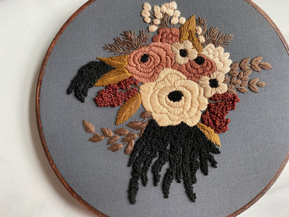 Hand Embroidery Kit - Nora in Dark Gray