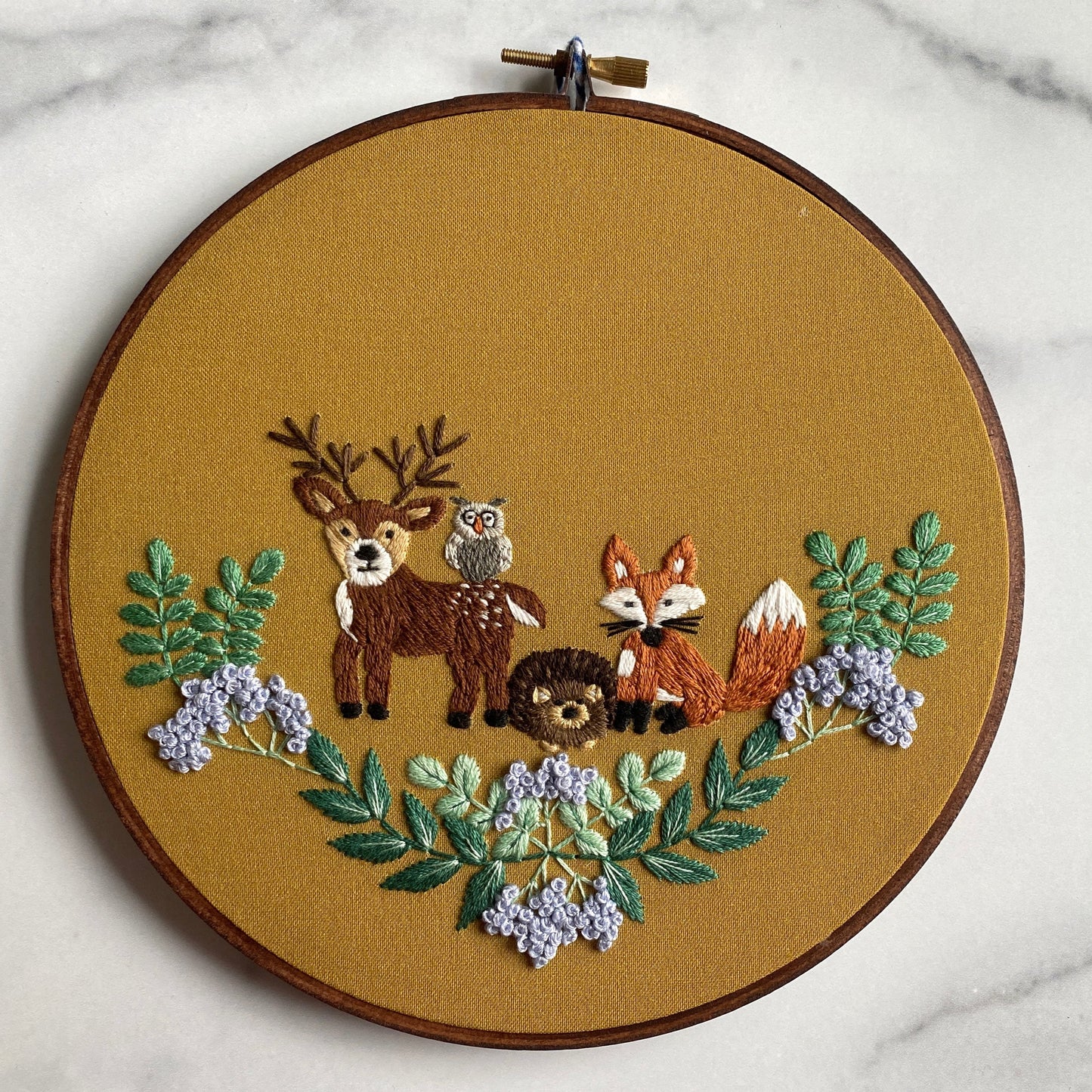 Hand Embroidery Kit - Forest Friends in Yellow