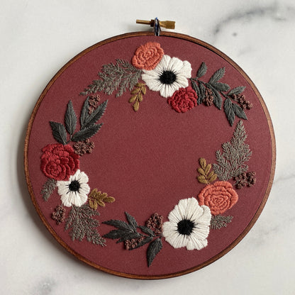 Hand Embroidery Kit - Louise in Burgundy