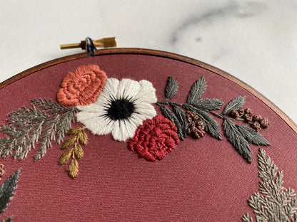 Hand Embroidery Kit - Louise in Burgundy