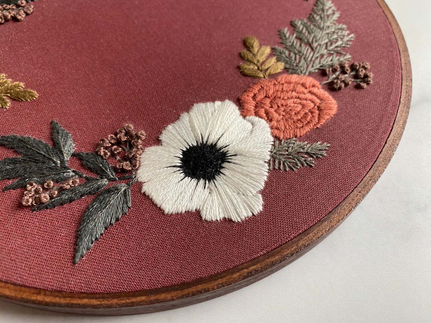 Hand Embroidery Kit - Louise in Burgundy