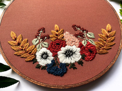 Hand Embroidery Kit - Hollis in Rust