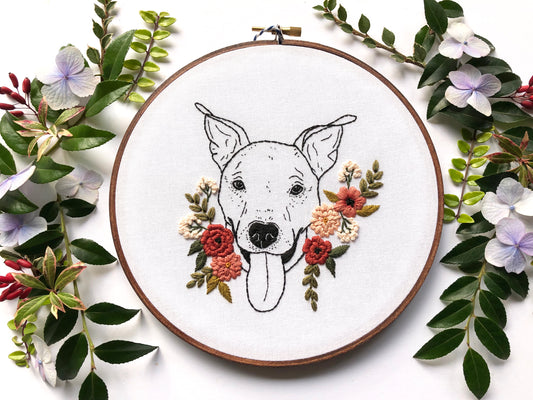 Custom Pet Portrait Embroidery Kits