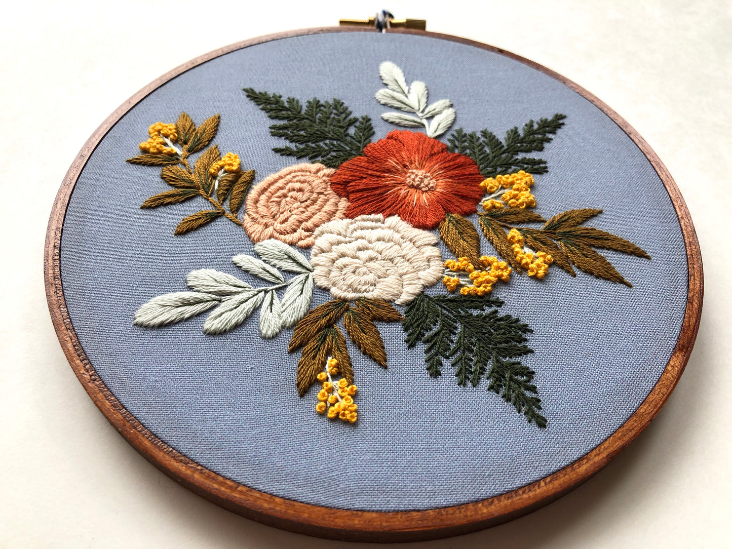 Hand Embroidery Kit - Violette Olive in Blue