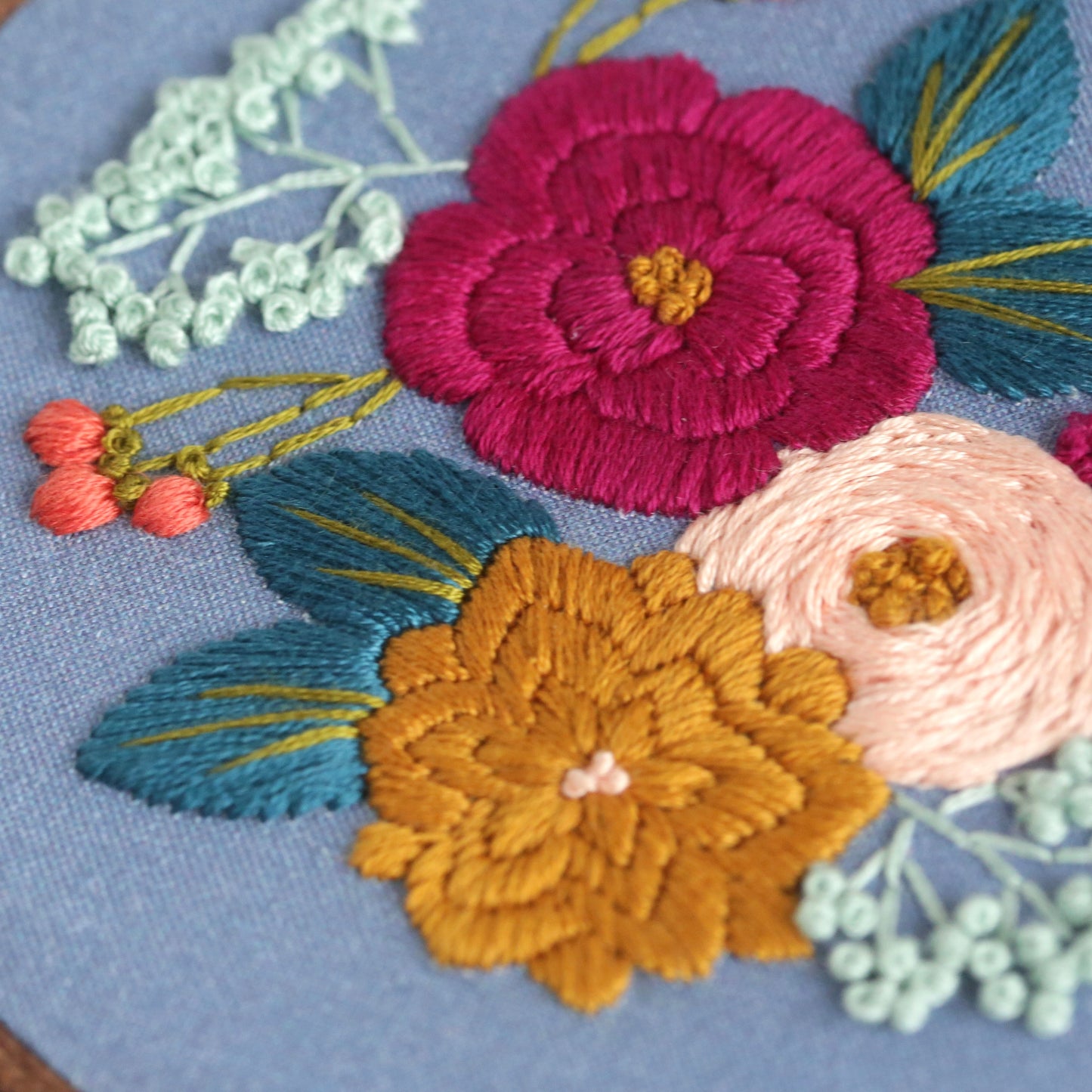 Hand Embroidery Kit - Charlotte in Blue